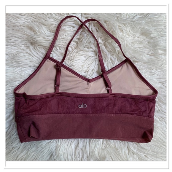Alo Yoga Aria Bra Mauve Color Pull On Adjustable Straps Size Large - Picture 4 of 8
